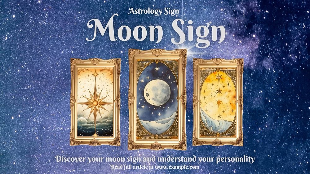 Moon astrology blog banner template