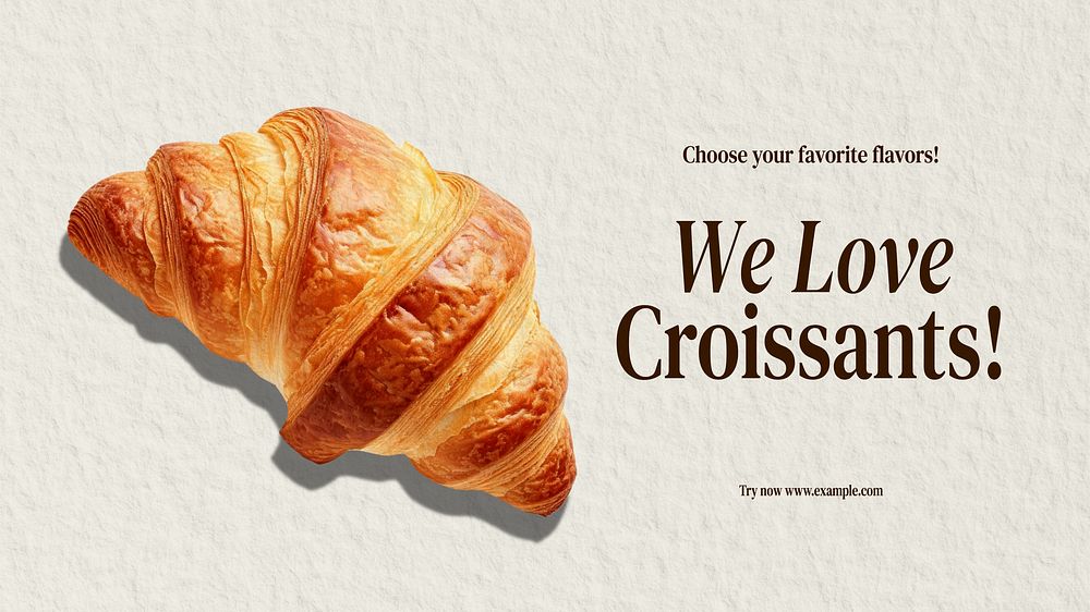 Croissant bakery shop blog banner template