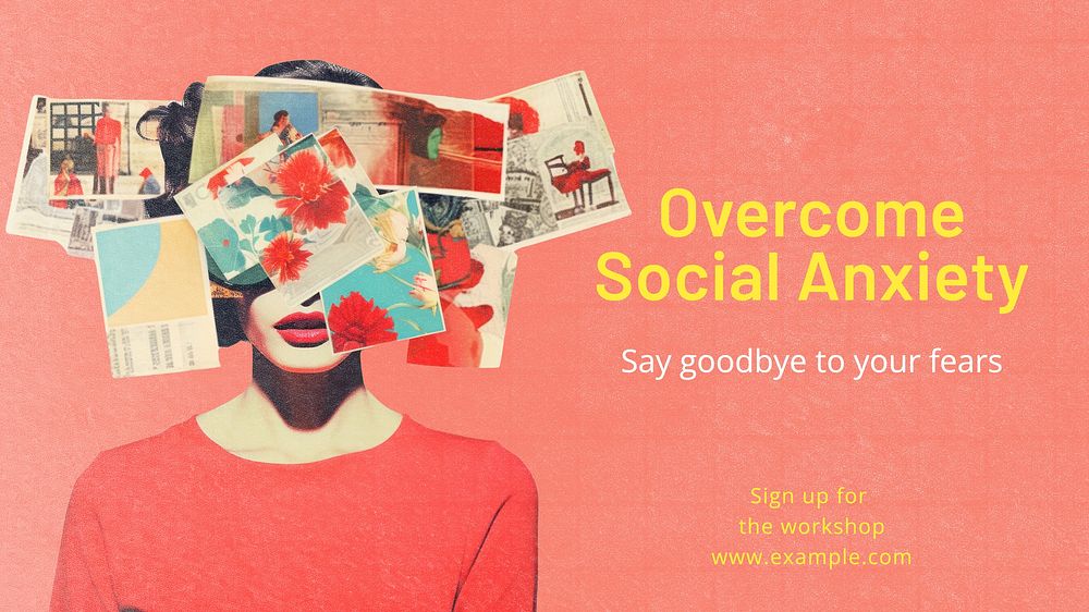 Overcome social anxiety blog banner template