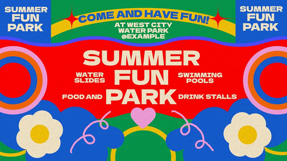 Summer fun park blog banner template