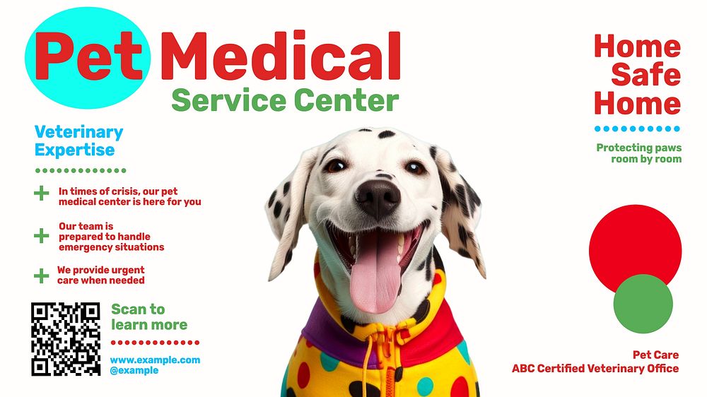 Pet medical service blog banner template