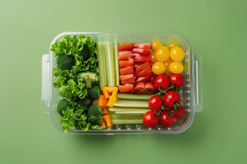 Lunchbox packaging vegetable lunch food.