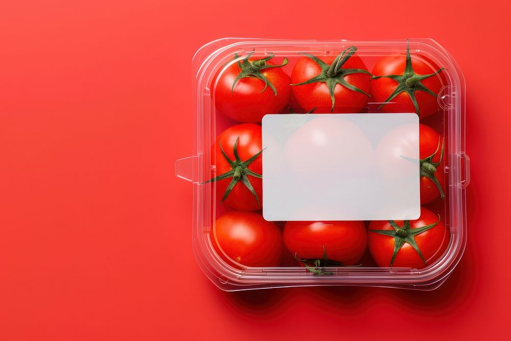 Lunchbox packaging vegetable tomato food.