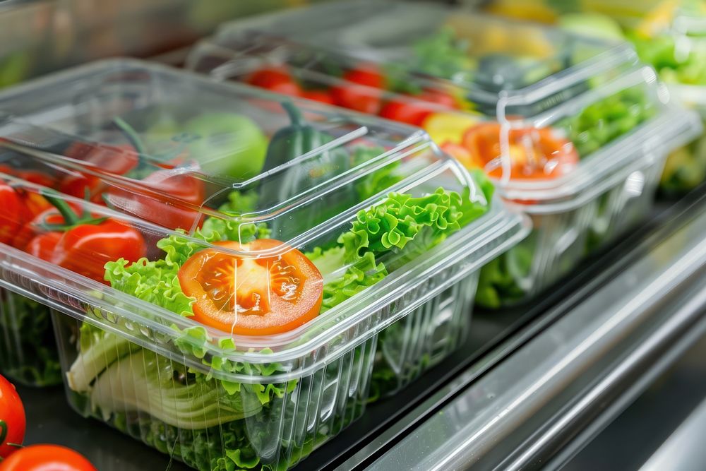 Lunchbox packaging food salad salad bar.