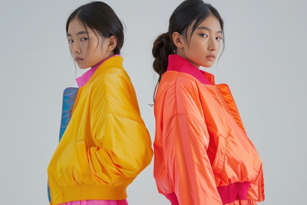 Blank pop color jacket mockup apparel woman clothing.