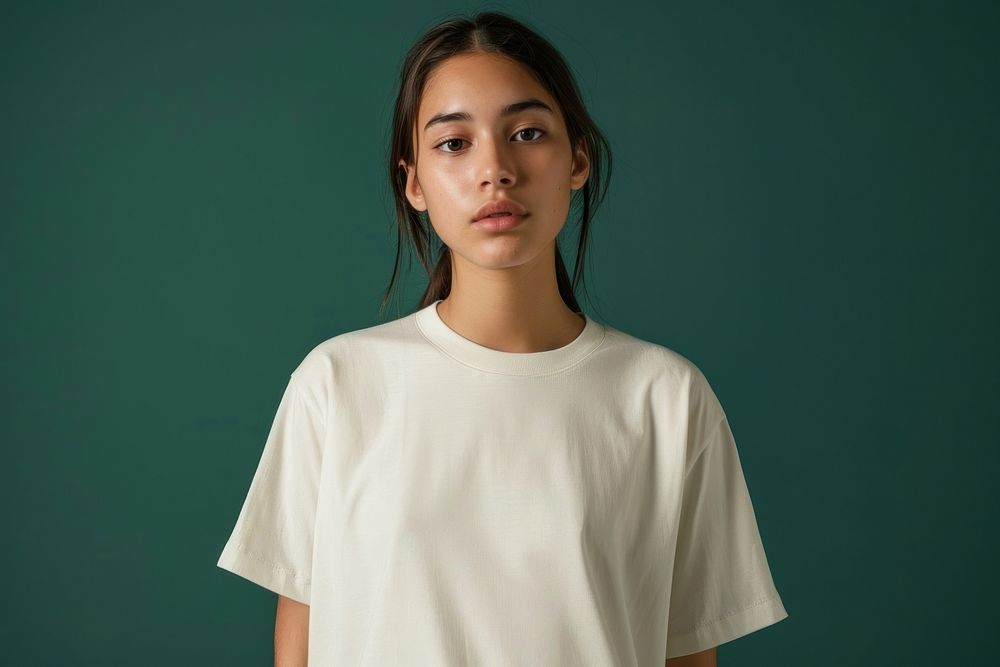 Blank cream oversize t-shirt mockup apparel photo photography.