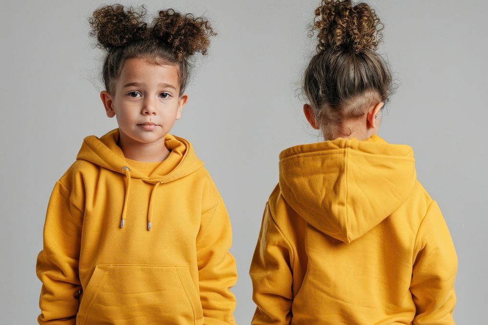 Blank pop color hoodie mockup clothing apparel kid.