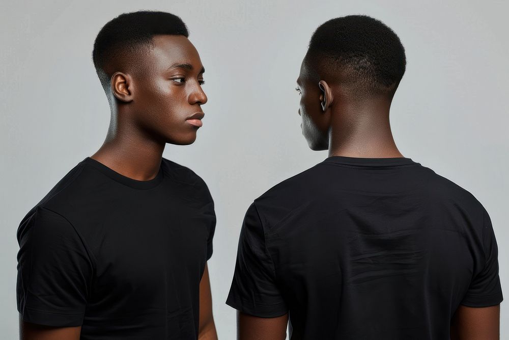Blank black t-shirt mockup clothing apparel photo.