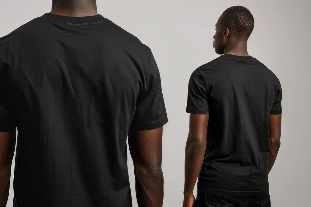 Blank black t-shirt mockup clothing apparel man.