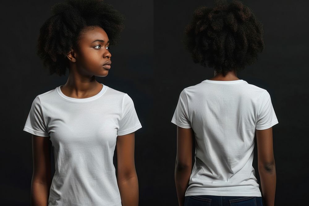 Blank white t-shirt mockup clothing apparel photo.