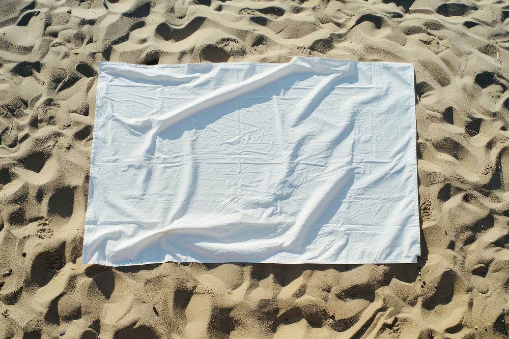 Beach blanket mockup outdoors nature napkin.