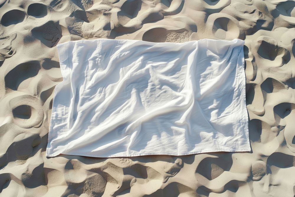 Beach blanket mockup flag.