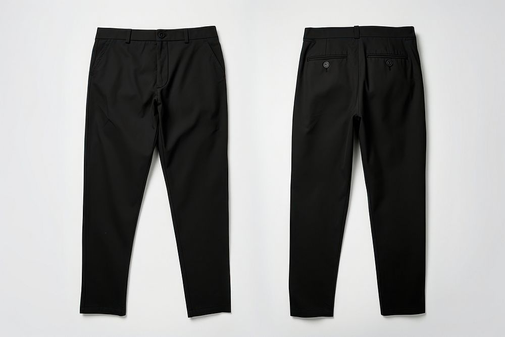Blank black pants mockup clothing apparel jeans.