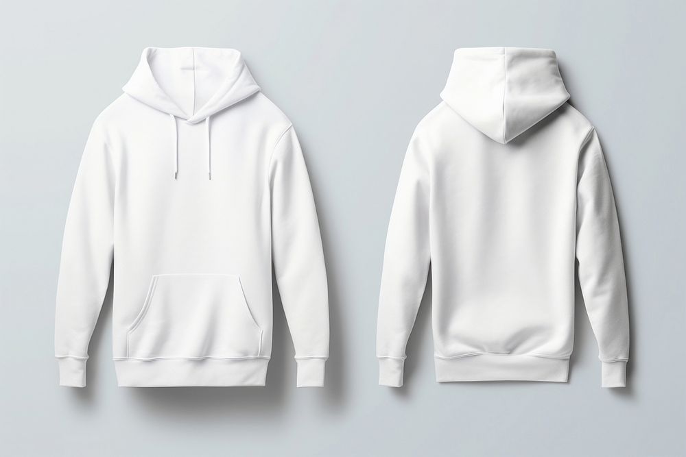 Blank white hoodie mockup clothing apparel sweatshirt.