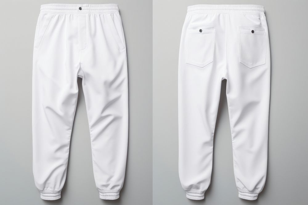 Blank white pants mockup clothing apparel pajamas.