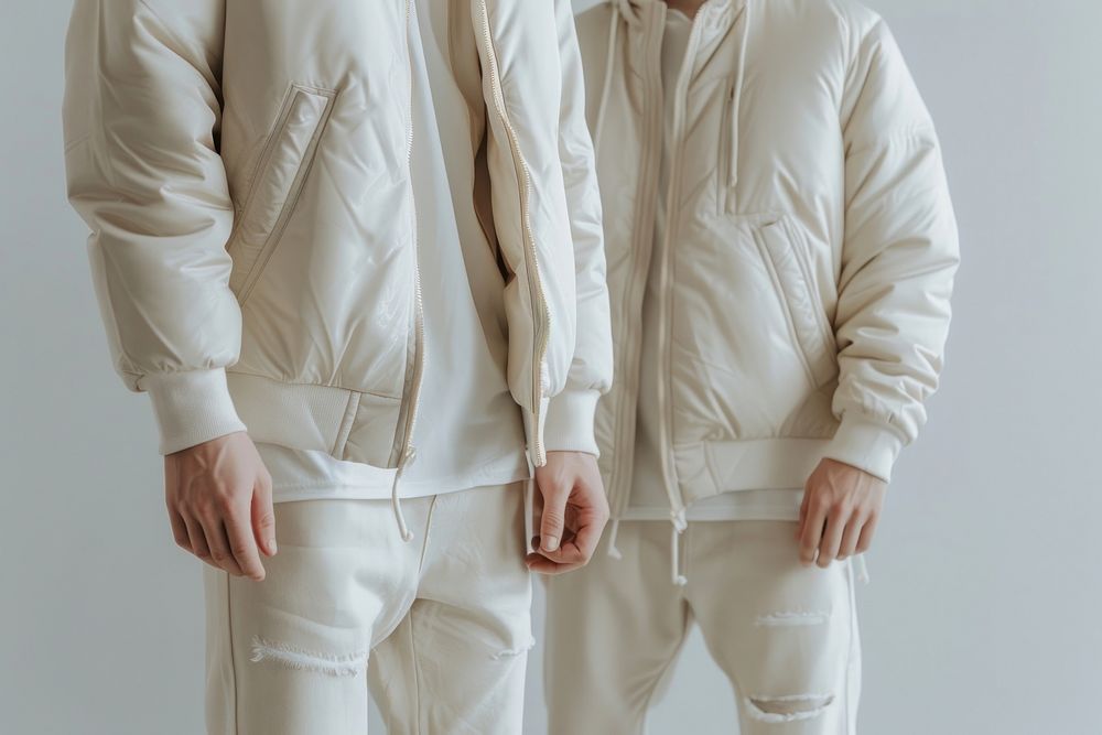 Blank cream jacket mockup clothing apparel man.