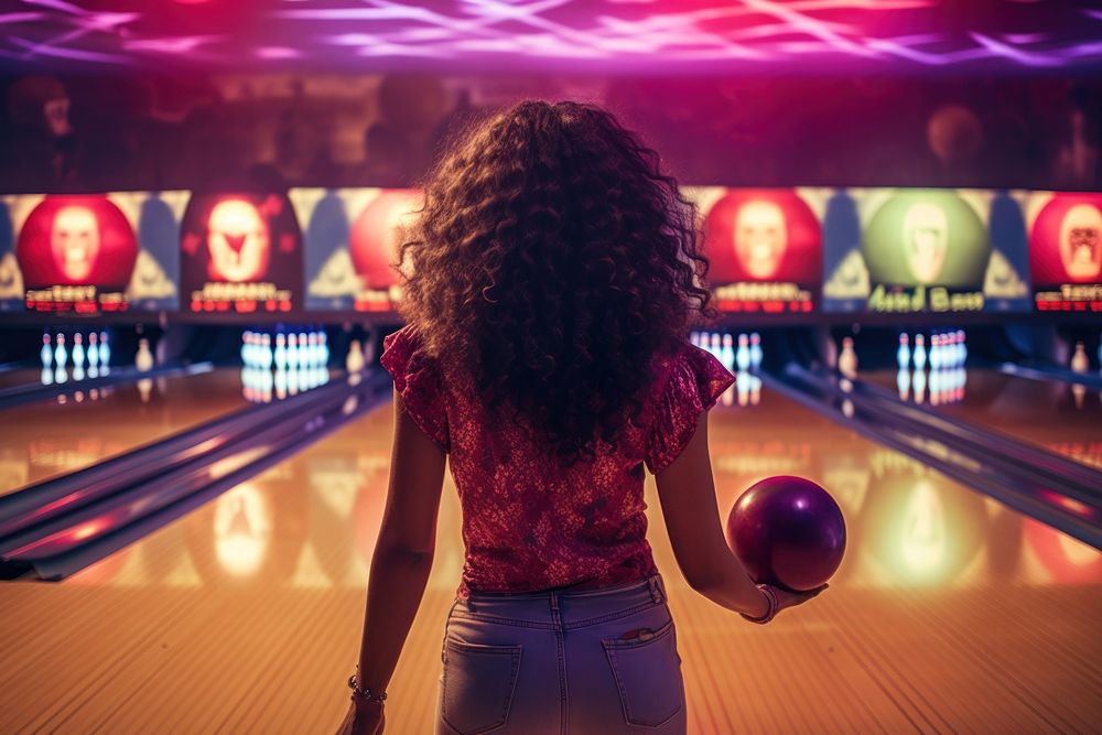 Bowling recreation adult woman.