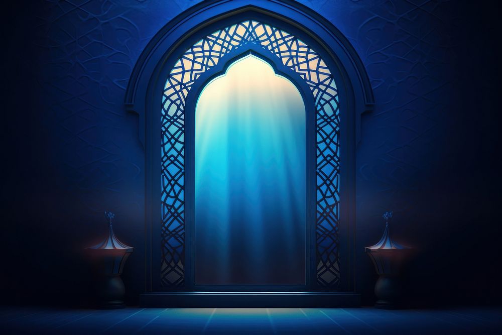 Islamic single window architecture lighting building.