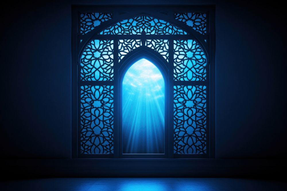 Islamic single window architecture lighting arched.