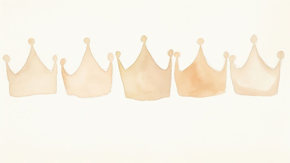 Crowns as divider line watercolour illustration accessories accessory clothing.