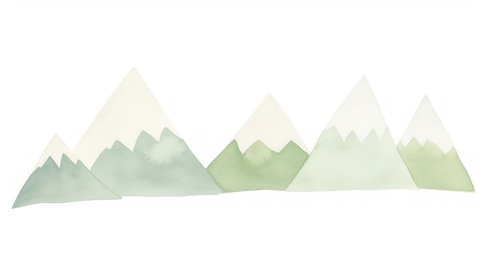 Mountains as divider line watercolour illustration napkin animal paper.