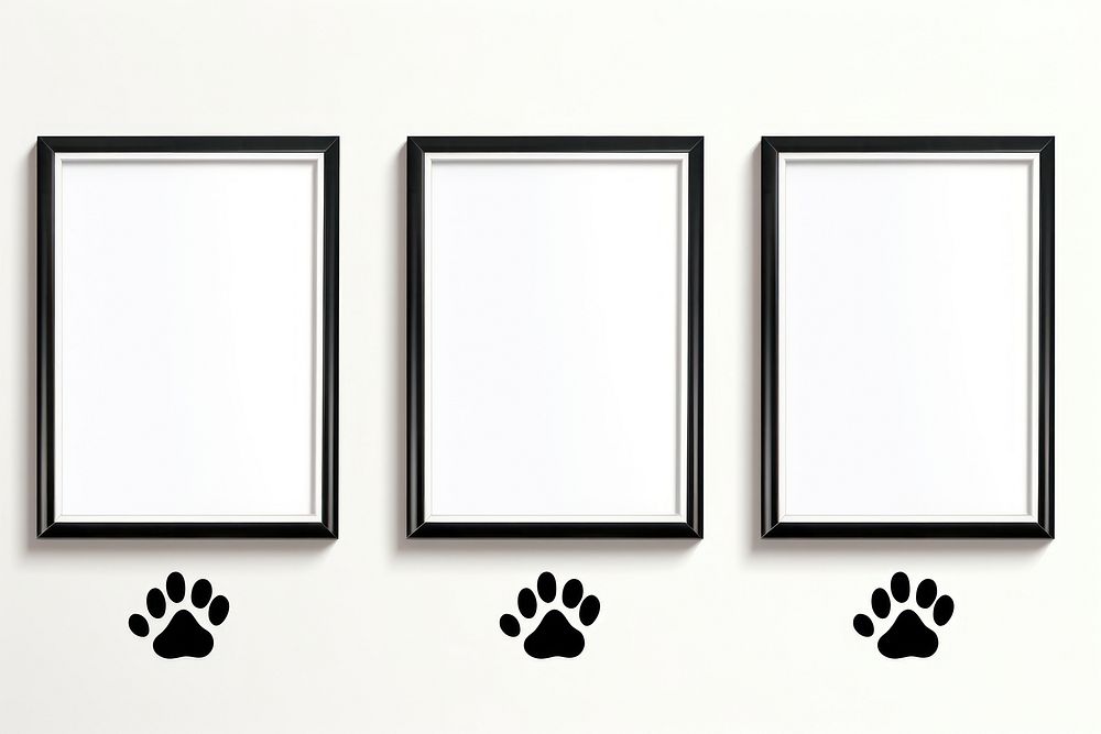 Paw print white board photo frame.