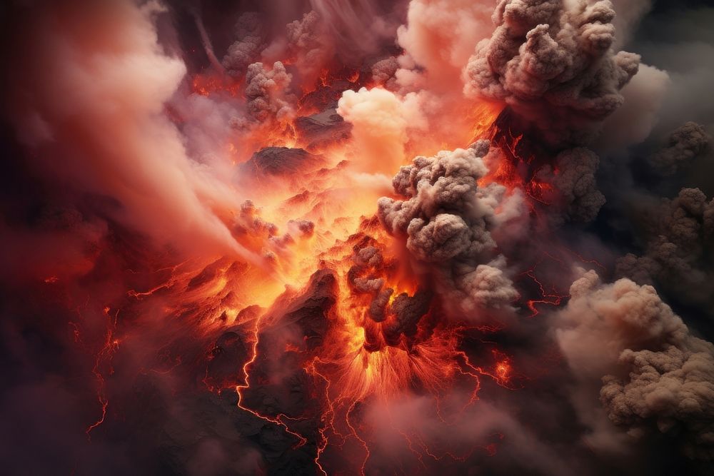 Volcanic eruption mountain outdoors volcano.
