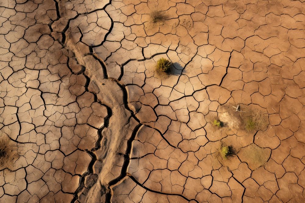 Drought outdoors ground soil.