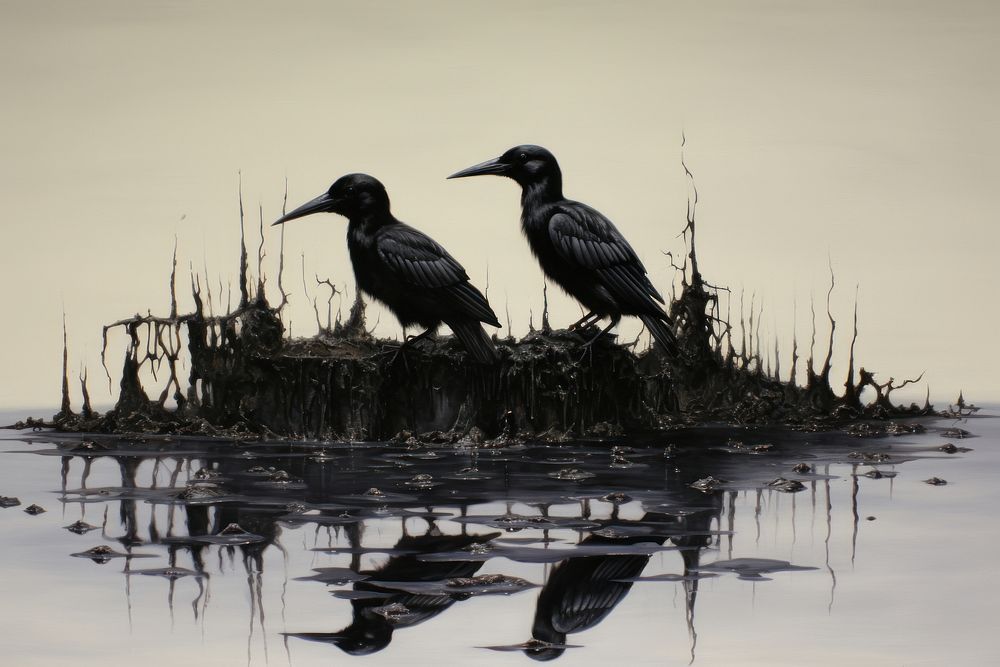 Oil Spills On Birds bird blackbird cormorant.