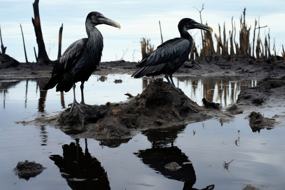 Oil Spills On Birds bird waterfowl cormorant.