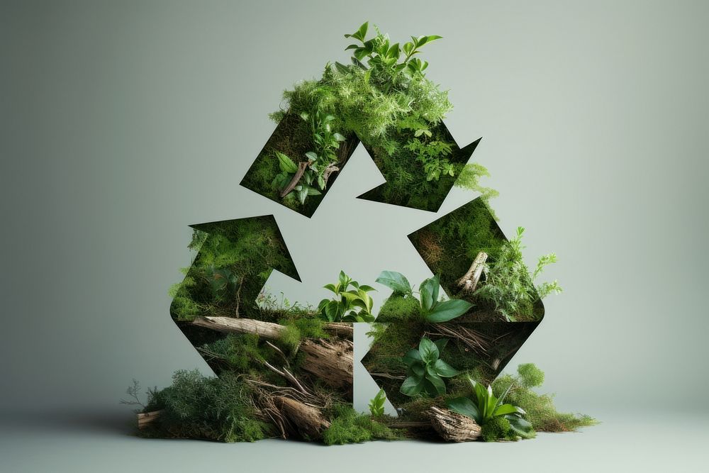 Recycle symbol plant green.
