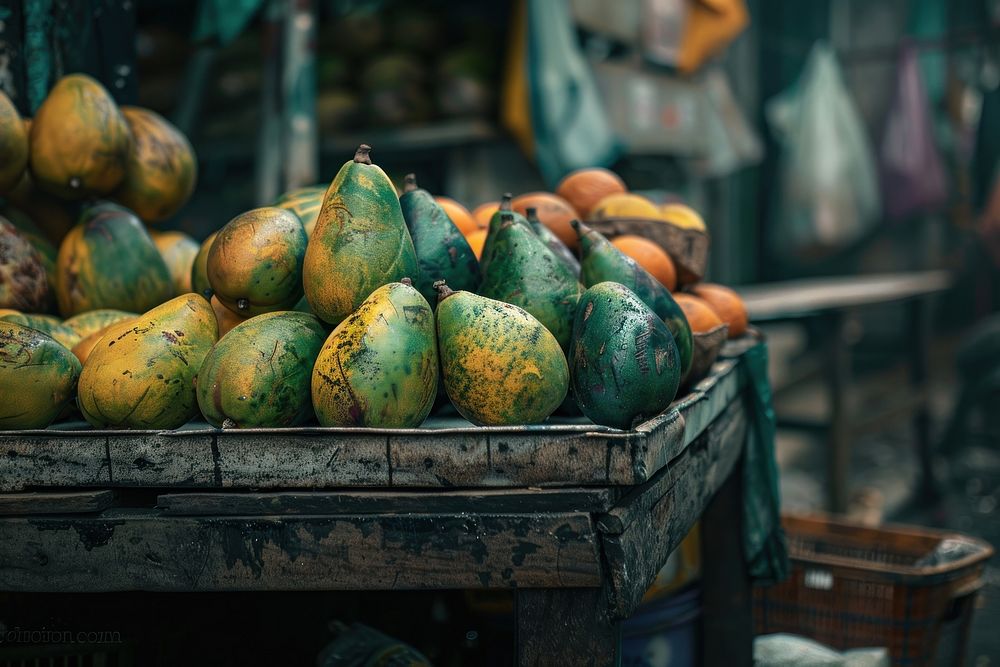 Fresh fruits produce papaya plant.