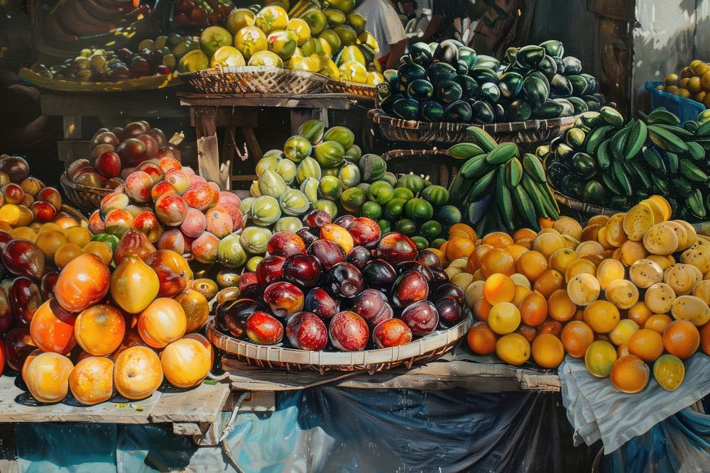 Fresh fruits market produce person.