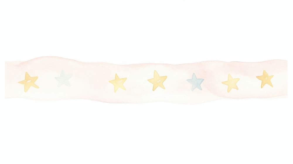 Stars as divider line watercolour illustration symbol animal shark.