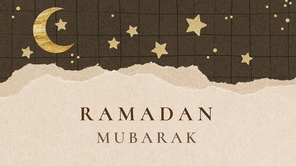 Ramadan Mubarak blog banner template, editable Islamic design