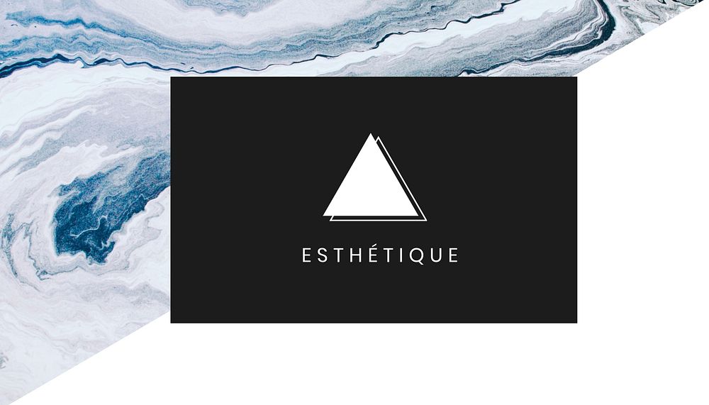 Aesthetic marble business card template,  design