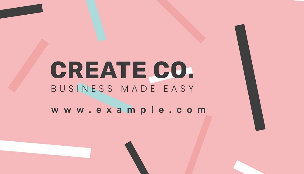Abstract memphis business card template, customizable design