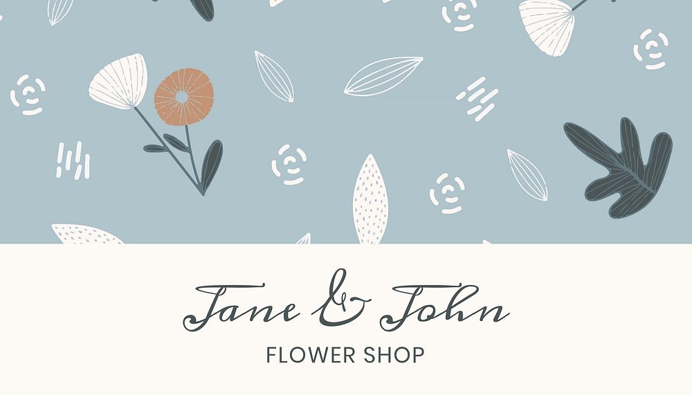 Aesthetic florist business card template, customizable design