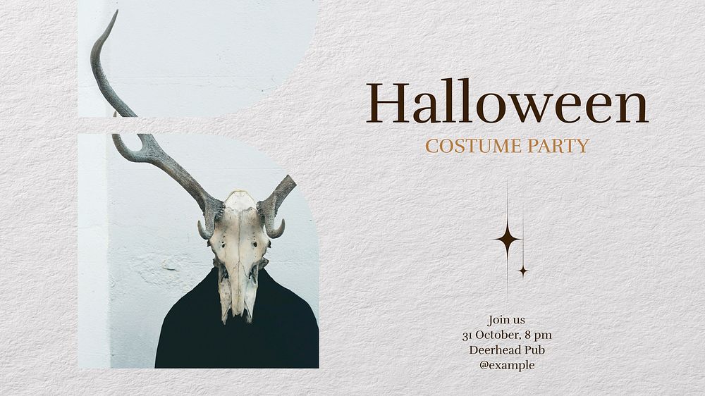 Halloween party blog banner template, editable text & design