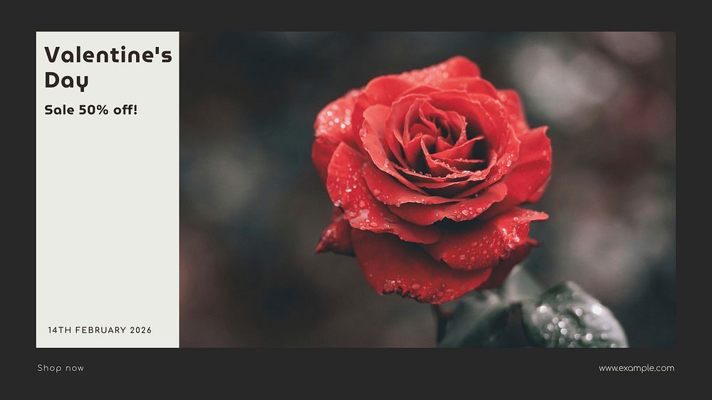 Valentine's day sale blog banner template, editable text & design