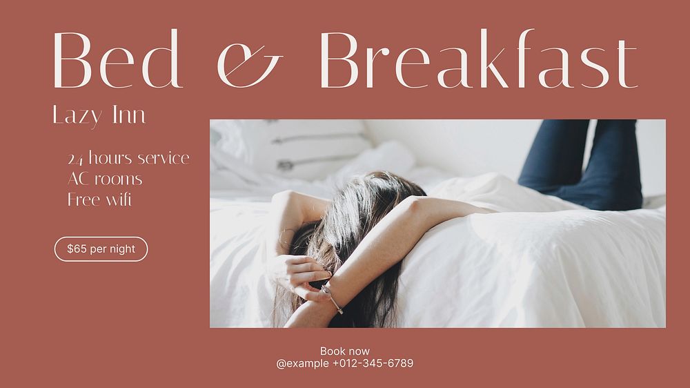 Bed & Breakfast blog banner template, editable design