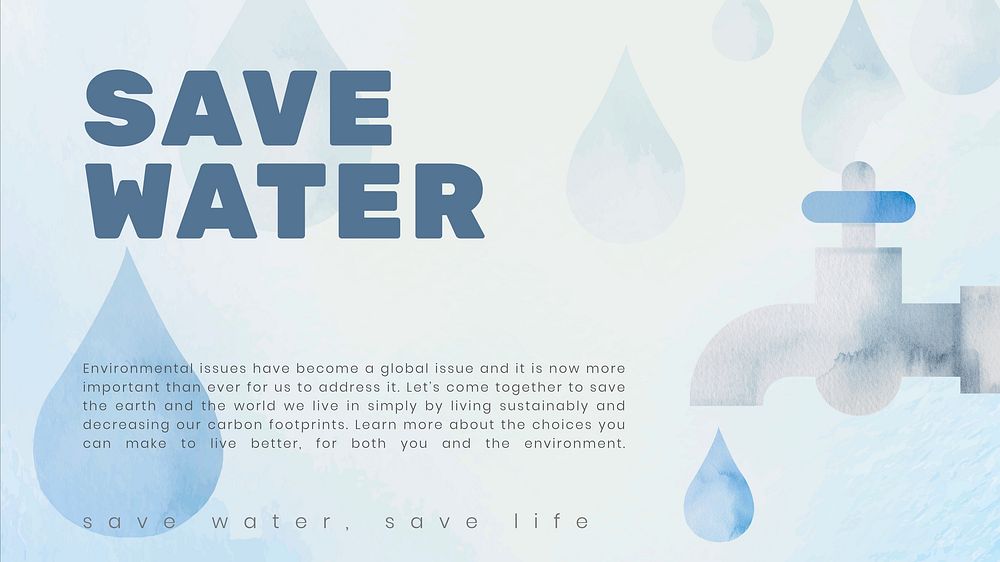 Save water Google slides template