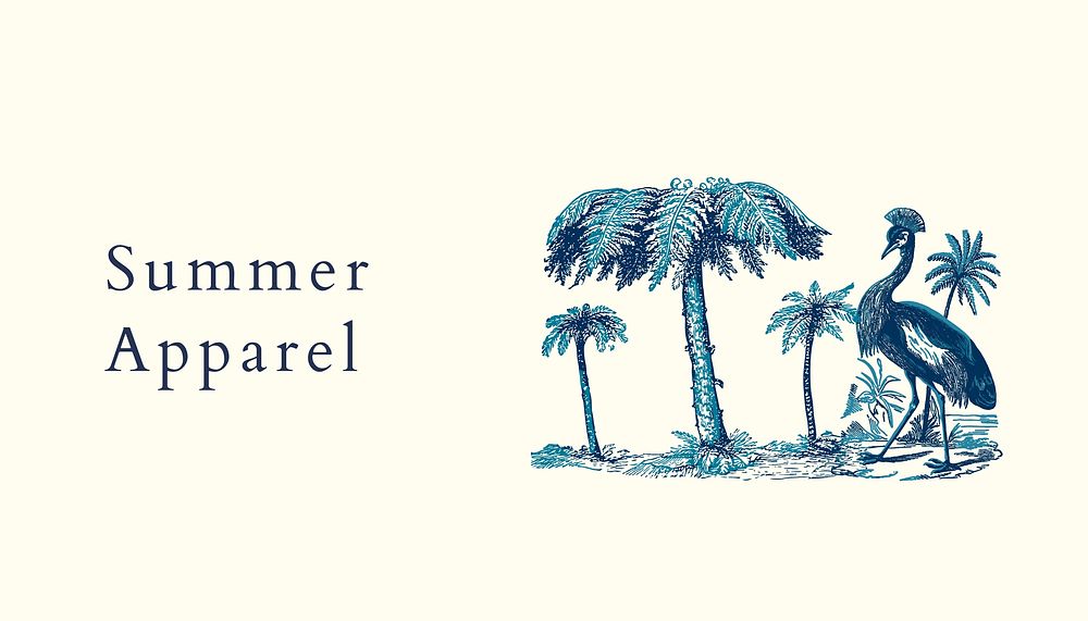 Vintage summer business card template, editable text
