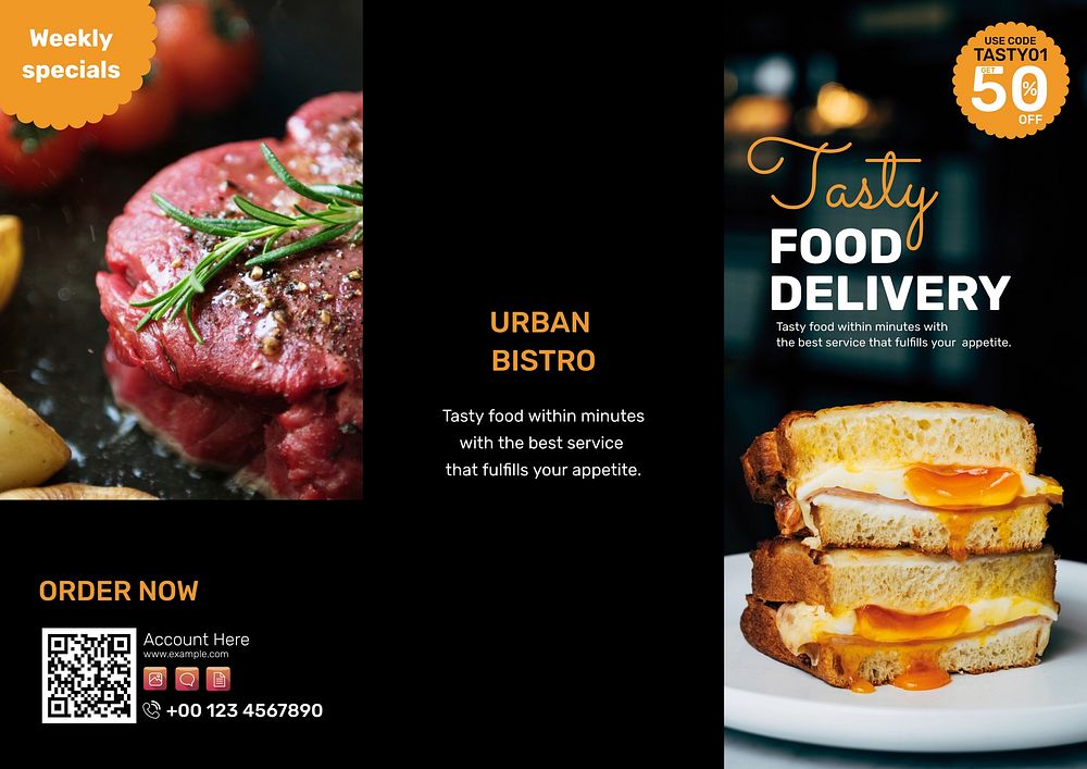Food delivery brochure template