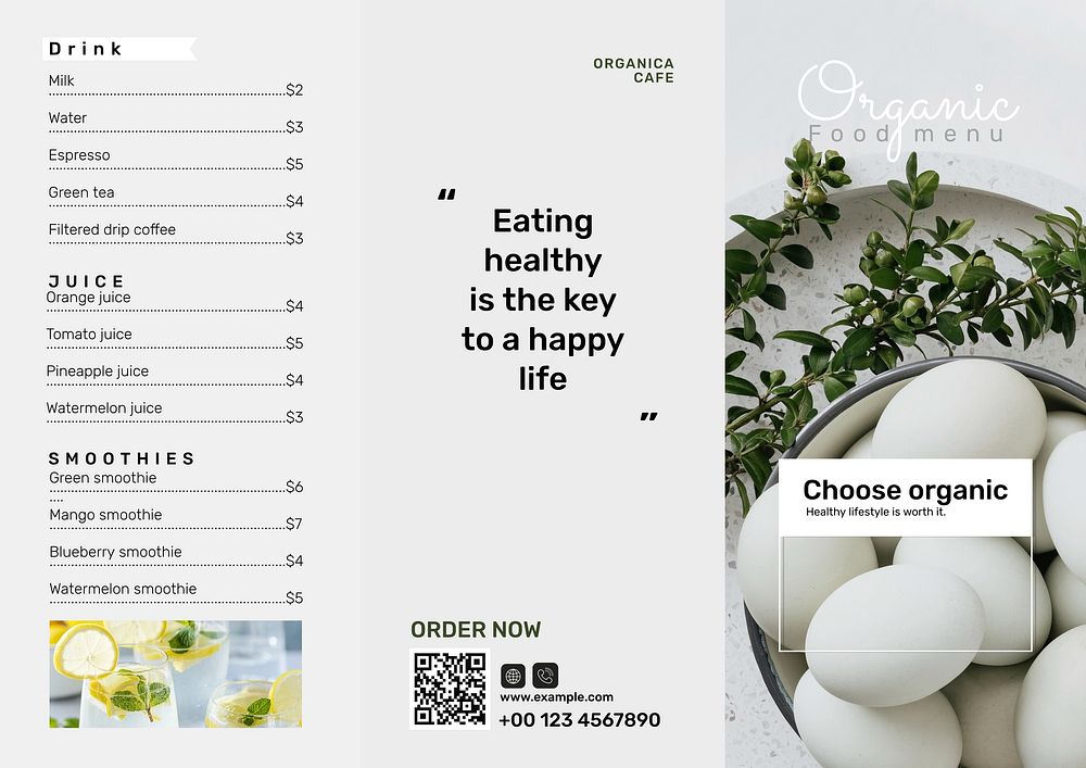 Organic food brochure template
