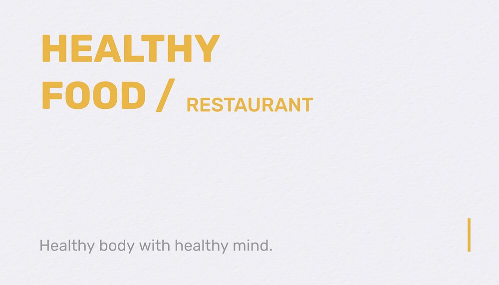 Healthy restaurant business card template, minimal customizable design