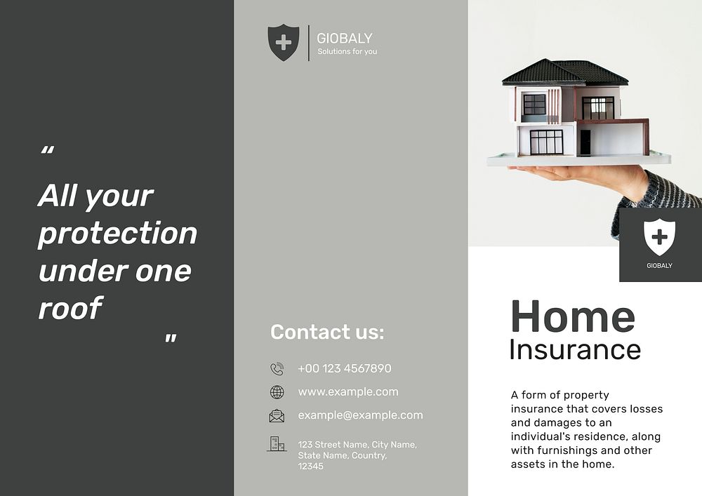 Home insurance brochure template, property protection