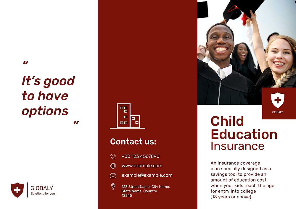 Education insurance brochure template, diversity design