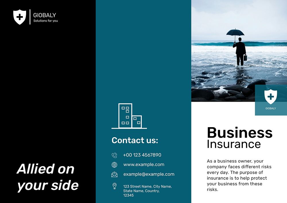Business insurance brochure template, startup plan