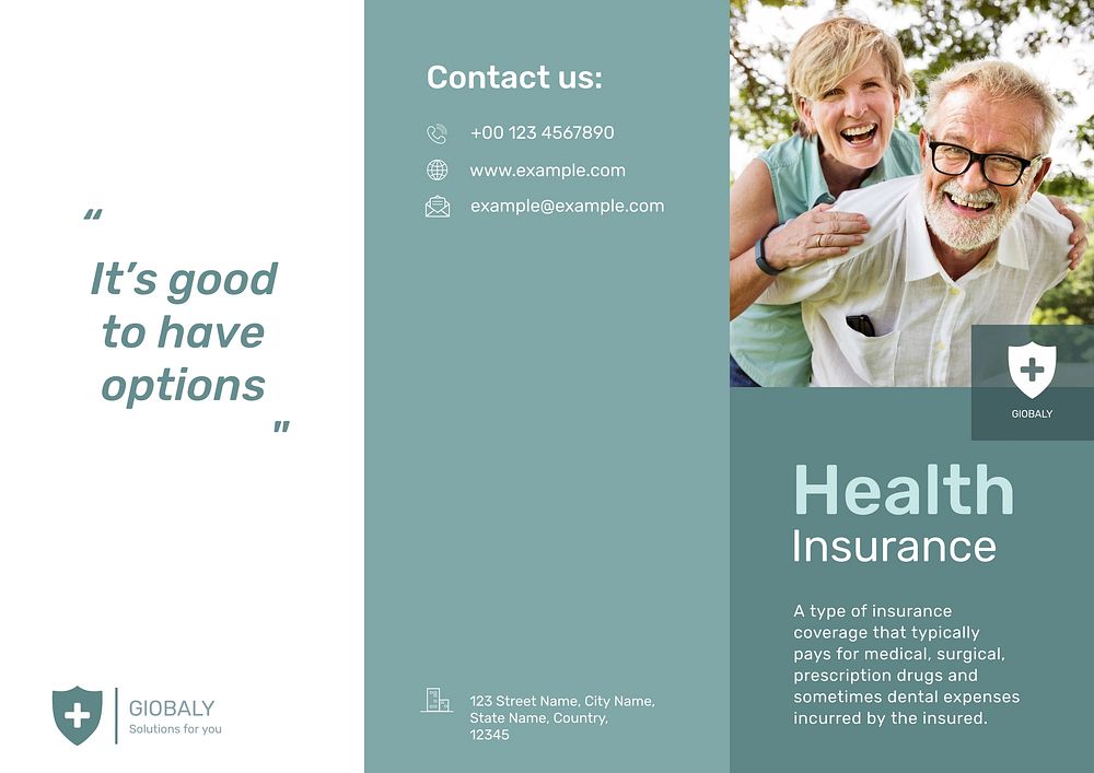 Health insurance brochure template, elderly people design